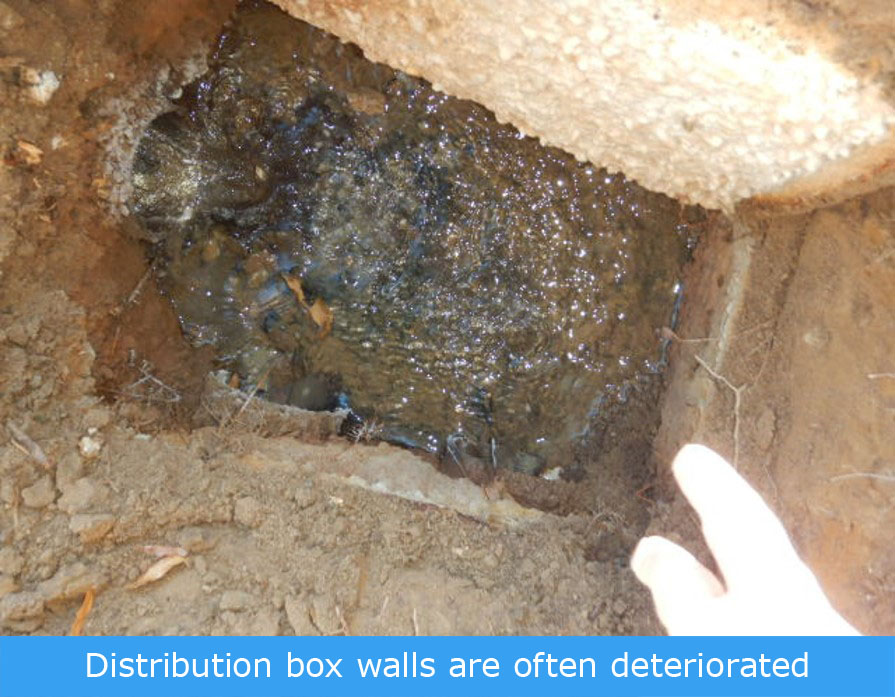 deteriorated underground distribution box walls