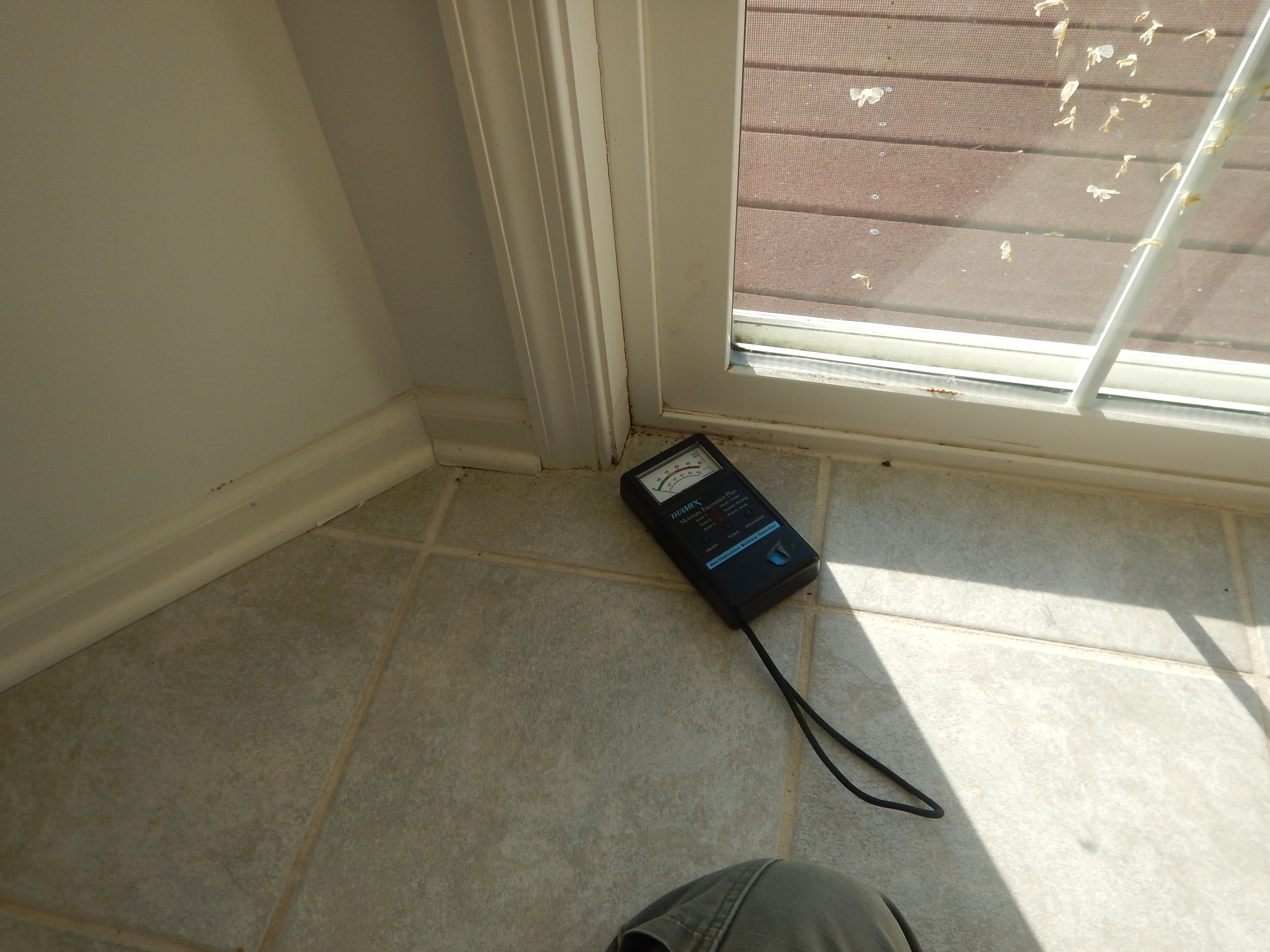 Moisture Meter Used Around All Doors and Windows